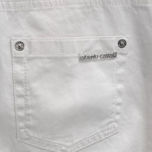 Roberto Cavalli White Star Embroidered Straight Leg Pants - Picture 8 of 12